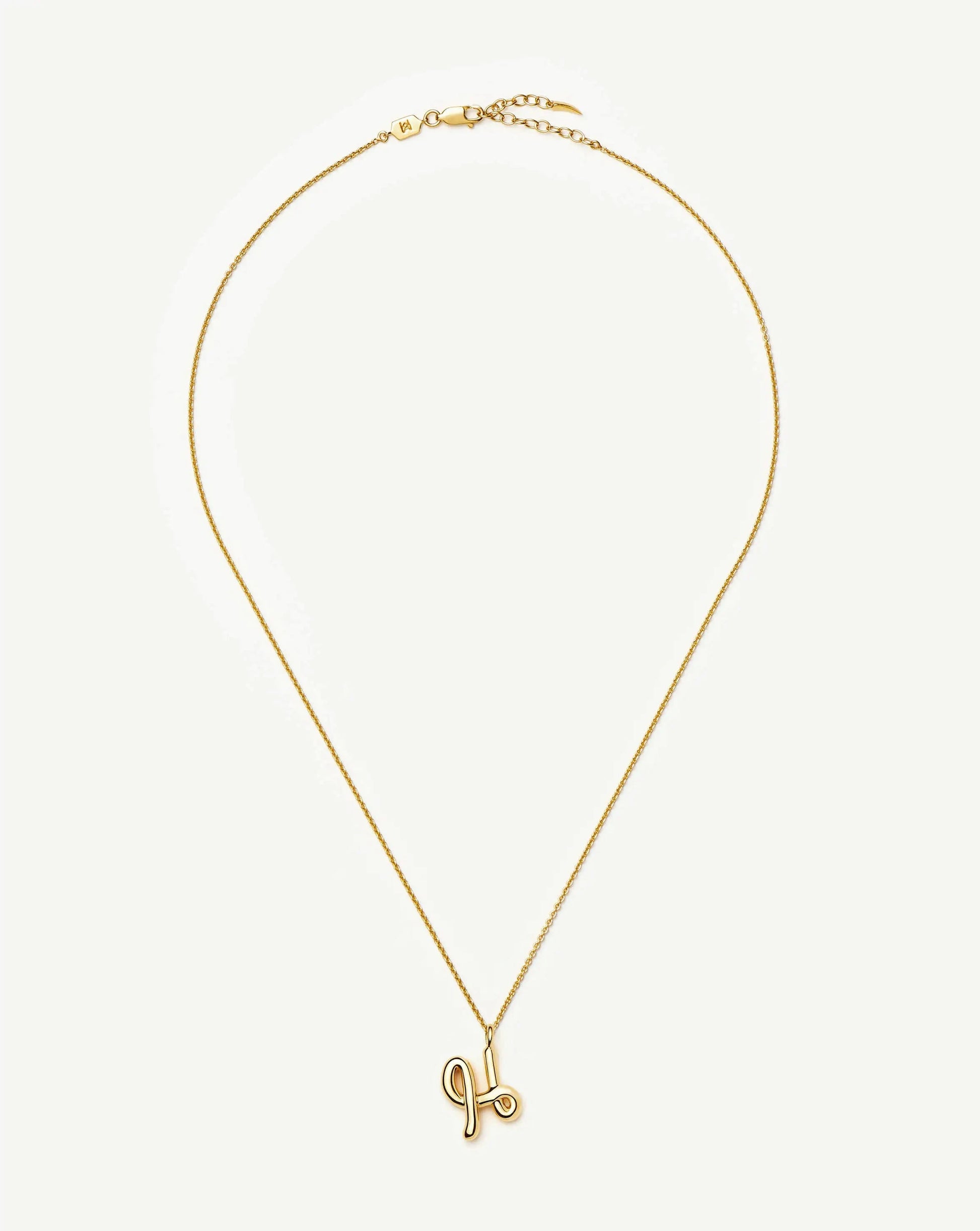Curly Molten Initial Pendant Necklace - H | 18ct Gold Vermeil Necklaces Missoma 