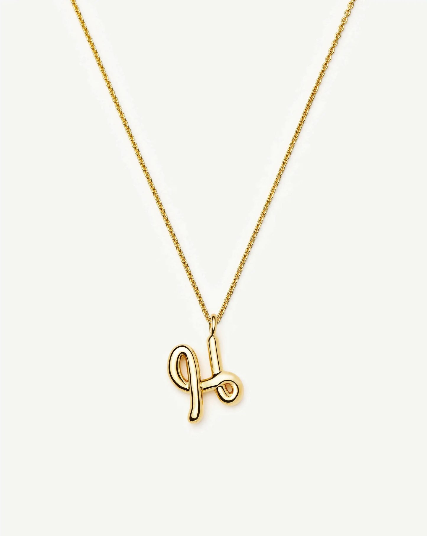 Curly Molten Initial Pendant Necklace - H | 18ct Gold Vermeil Necklaces Missoma 
