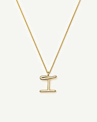 Curly Molten Initial Pendant Necklace - I | 18ct Gold Vermeil Necklaces Missoma 