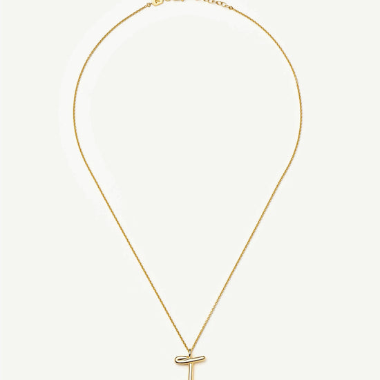 Curly Molten Initial Pendant Necklace - I | 18ct Gold Vermeil Necklaces Missoma 