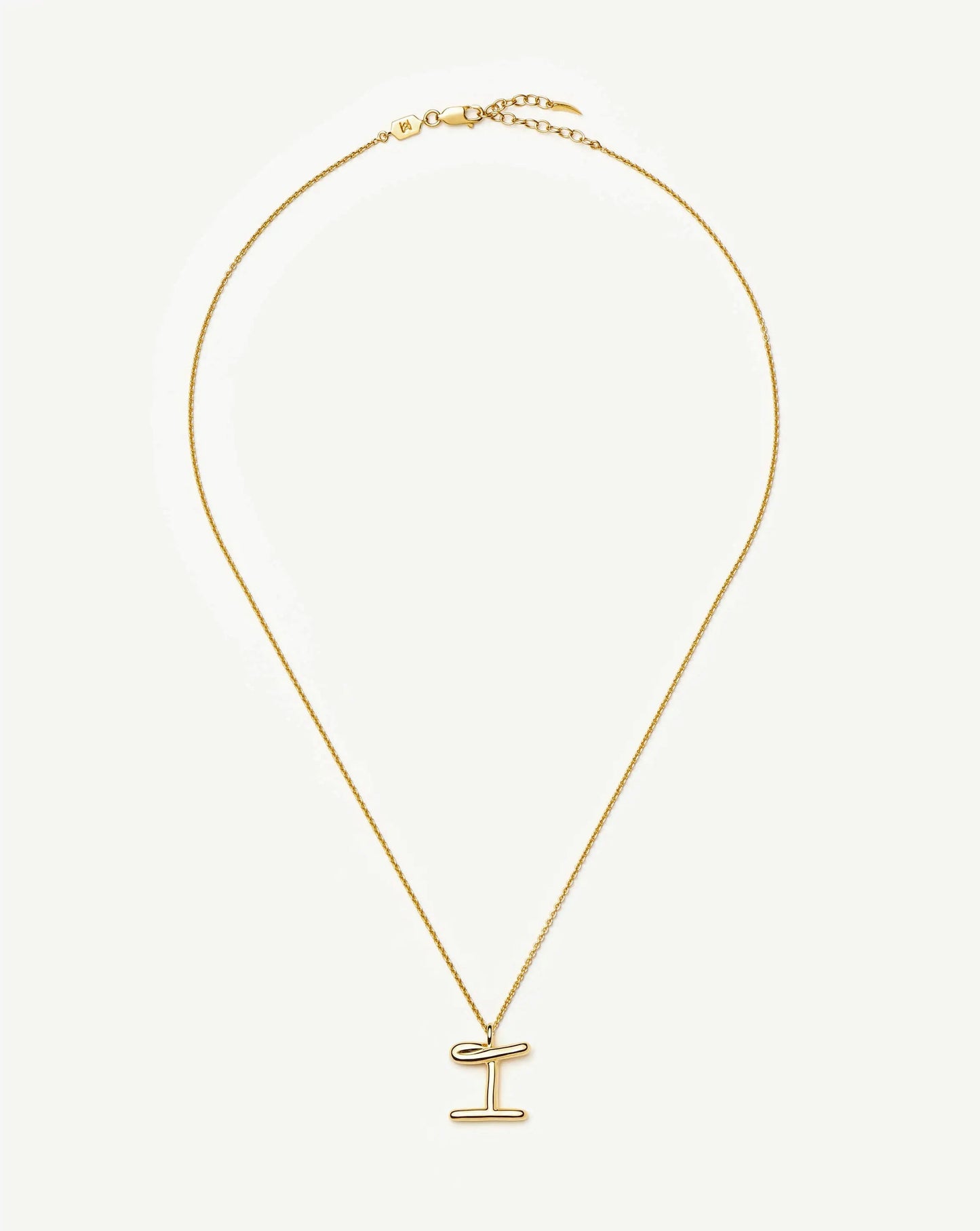 Curly Molten Initial Pendant Necklace - I | 18ct Gold Vermeil Necklaces Missoma 