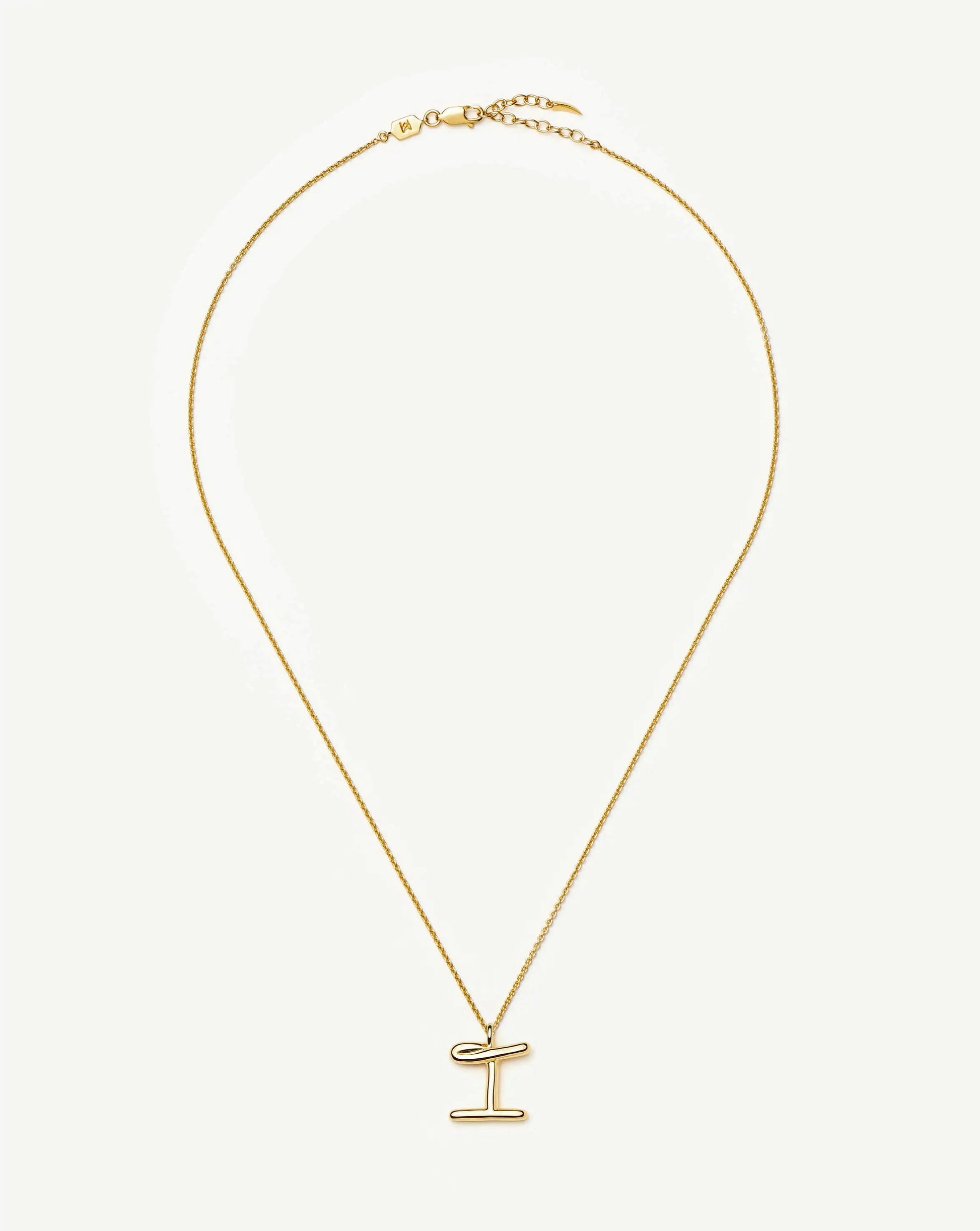 Curly Molten Initial Pendant Necklace - I | 18ct Gold Vermeil Necklaces Missoma 