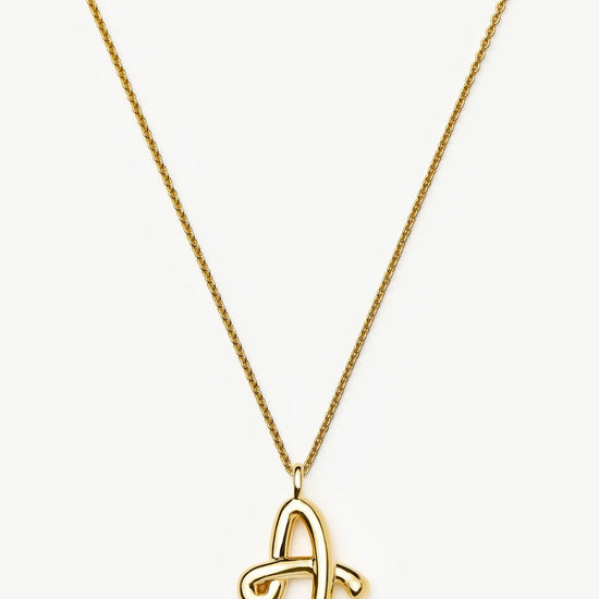 Curly Molten Initial Pendant Necklace - Initial A | 18ct Gold Vermeil Necklaces Missoma 