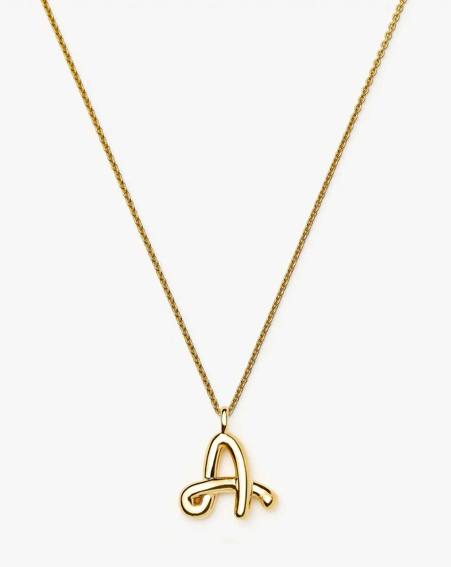 Curly Molten Initial Pendant Necklace - Initial A | 18ct Gold Vermeil Necklaces Missoma 