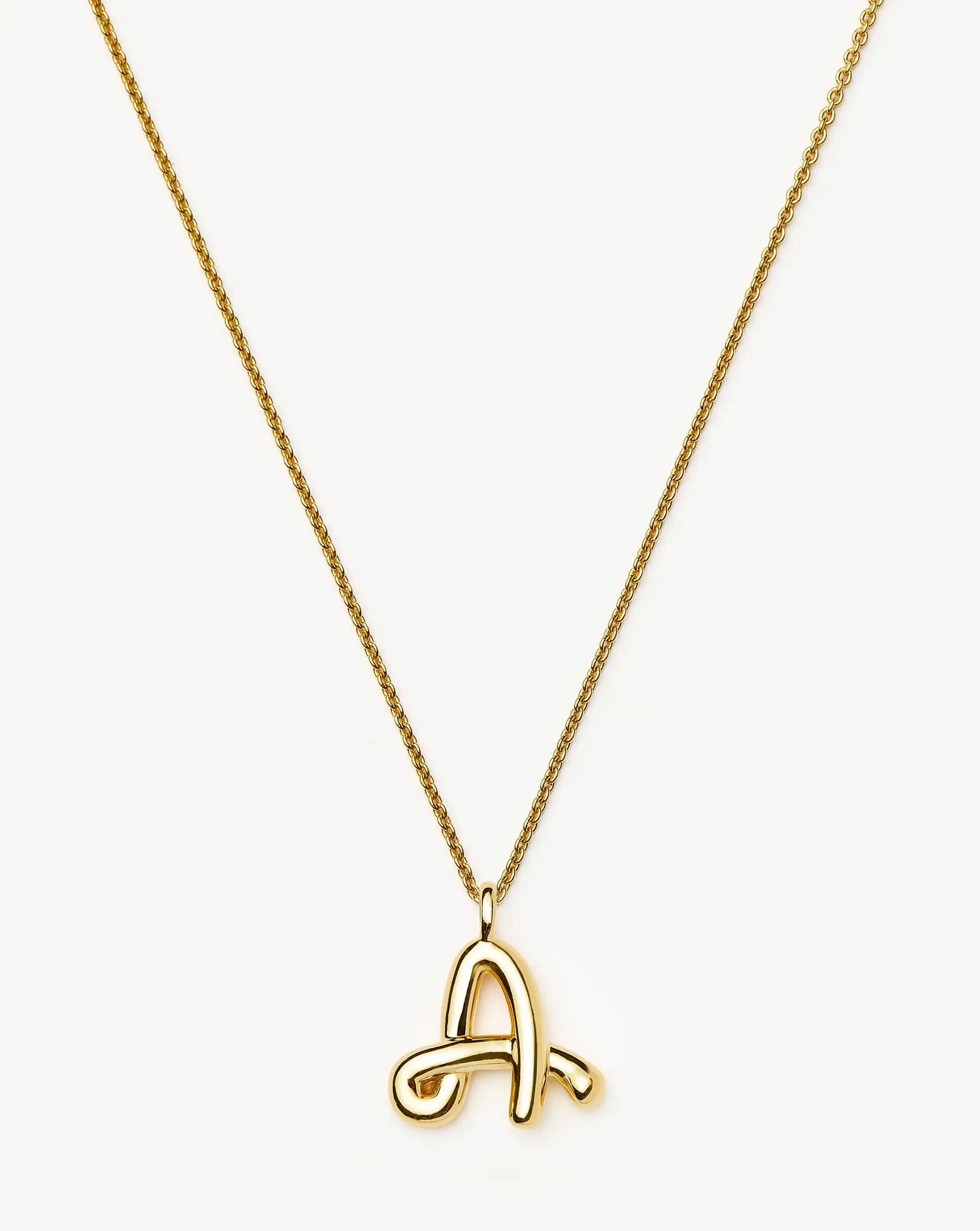 Curly Molten Initial Pendant Necklace - Initial A | 18ct Gold Vermeil Necklaces Missoma 