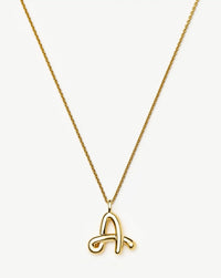 Curly Molten Initial Pendant Necklace - Initial A | 18ct Gold Vermeil Necklaces Missoma 
