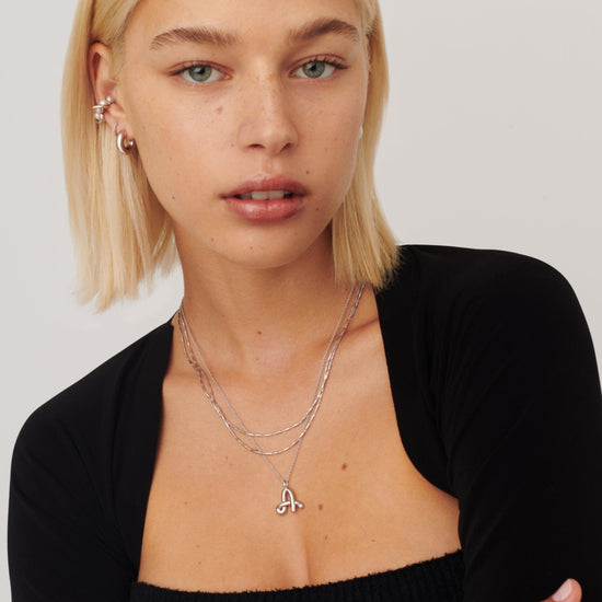 Curly Molten Initial Pendant Necklace - Initial A | Sterling Silver Necklaces Missoma 