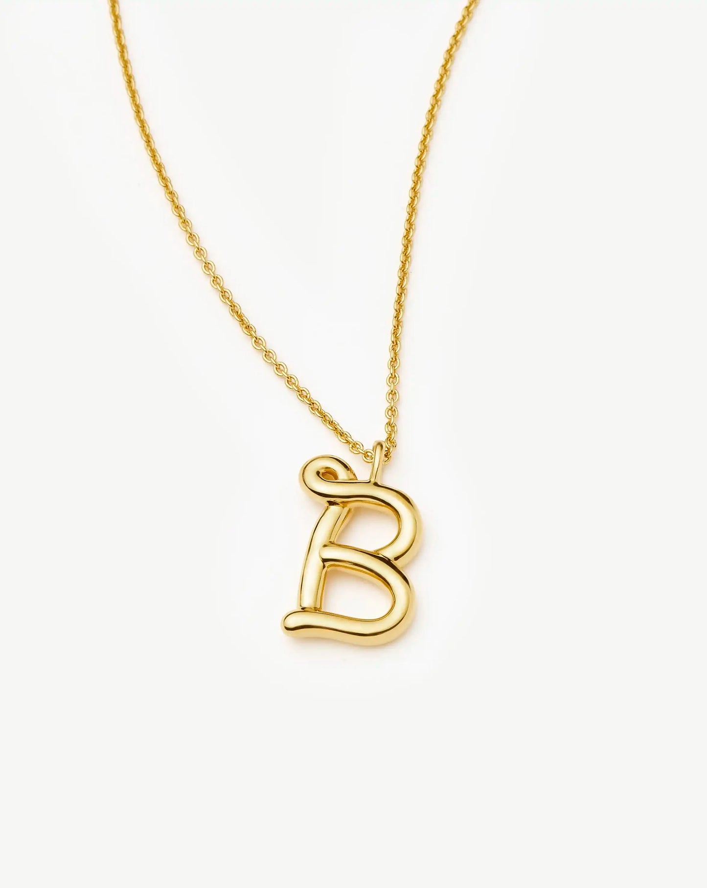 Curly Molten Initial Pendant Necklace - Initial B | 18ct Gold Vermeil Necklaces Missoma 