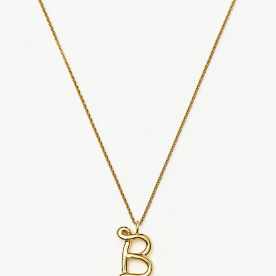 Curly Molten Initial Pendant Necklace - Initial B | 18ct Gold Vermeil Necklaces Missoma 