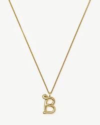 Curly Molten Initial Pendant Necklace - Initial B | 18ct Gold Vermeil Necklaces Missoma 