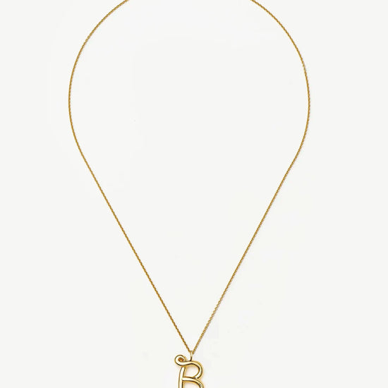 Curly Molten Initial Pendant Necklace - Initial B | 18ct Gold Vermeil Necklaces Missoma 
