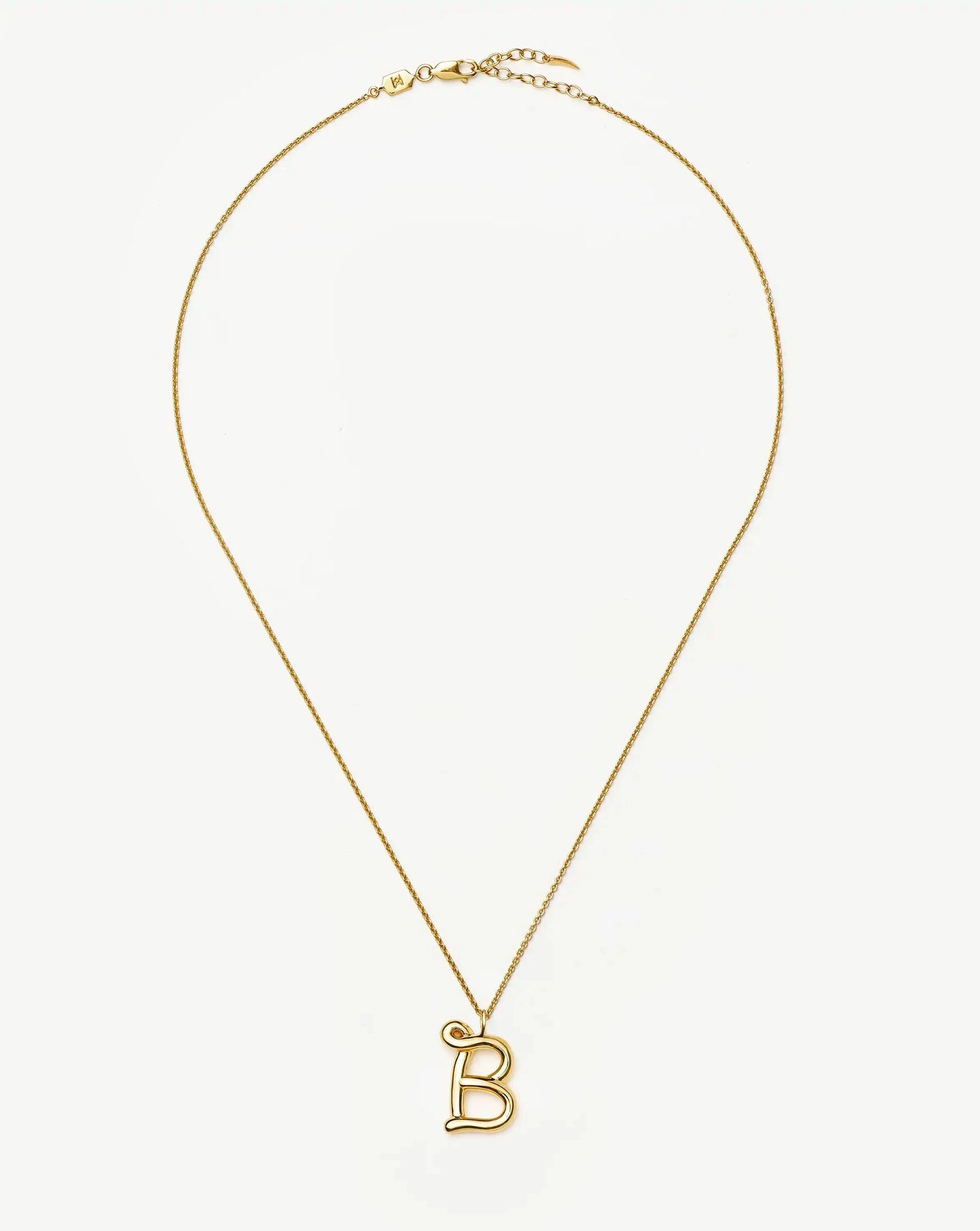 Curly Molten Initial Pendant Necklace - Initial B | 18ct Gold Vermeil Necklaces Missoma 