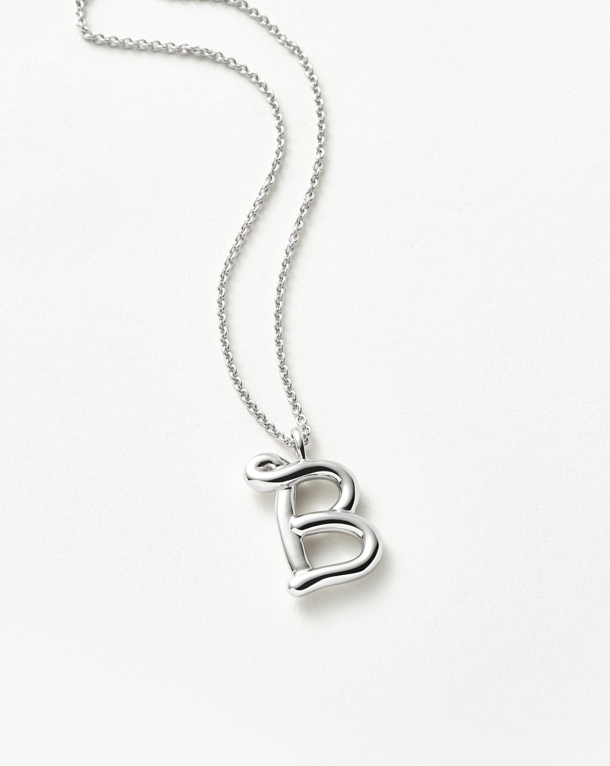 Curly Molten Initial Pendant Necklace - Initial B | Sterling Silver Necklaces Missoma 