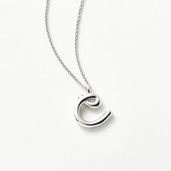 Curly Molten Initial Pendant Necklace - Initial C | Sterling Silver Necklaces Missoma 