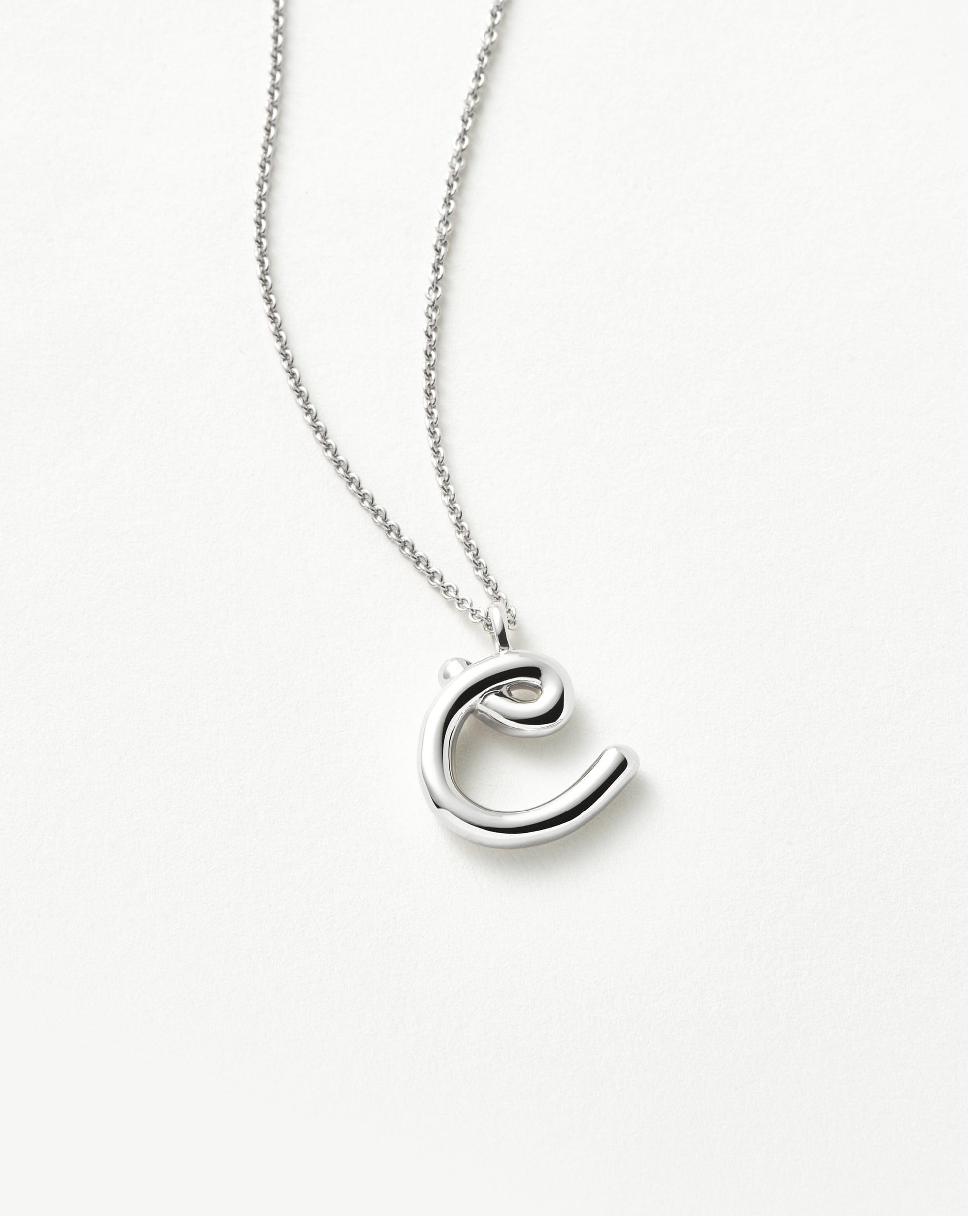 Curly Molten Initial Pendant Necklace - Initial C | Sterling Silver Necklaces Missoma 