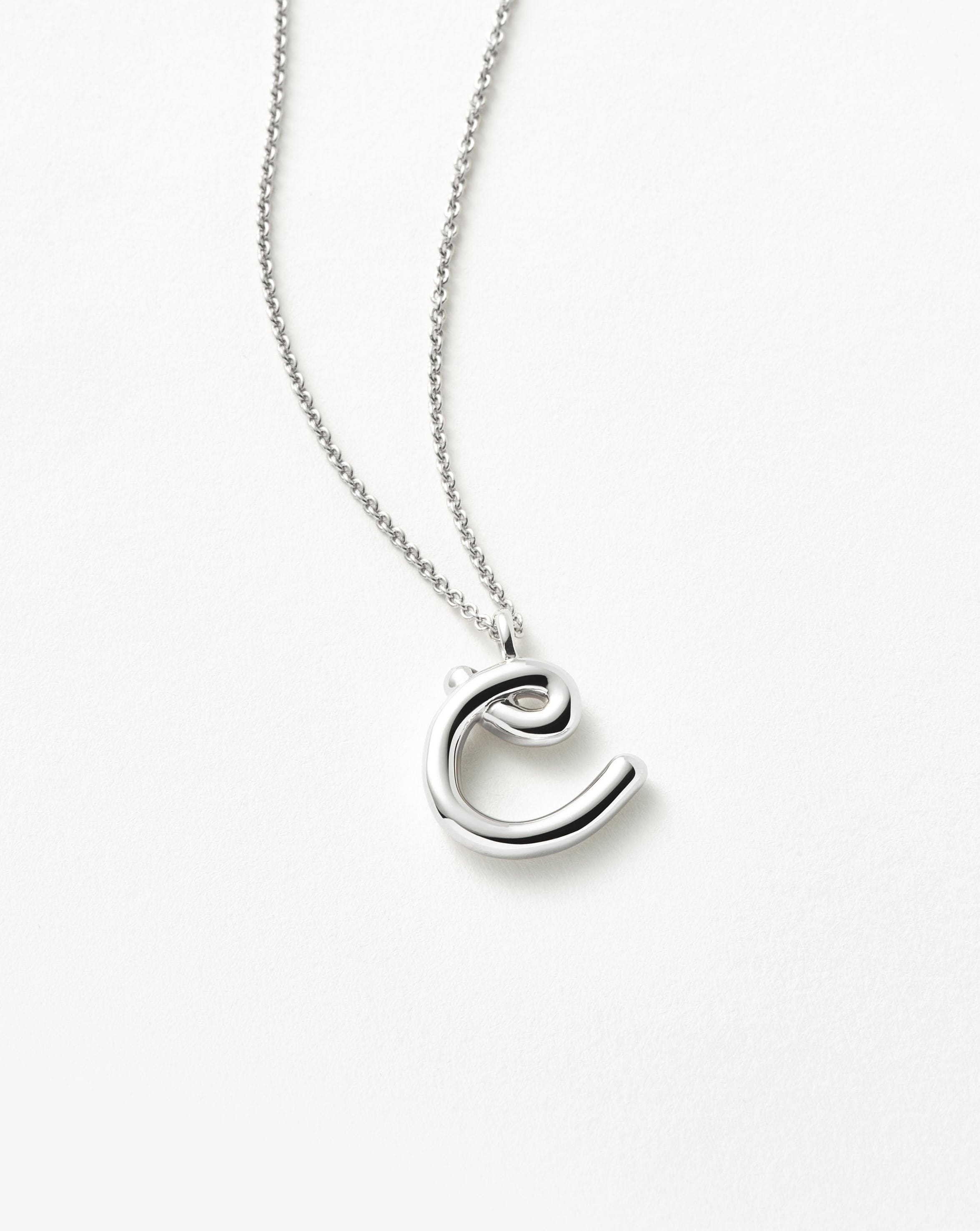 Curly Molten Initial Pendant Necklace - Initial C | Sterling Silver Necklaces Missoma 