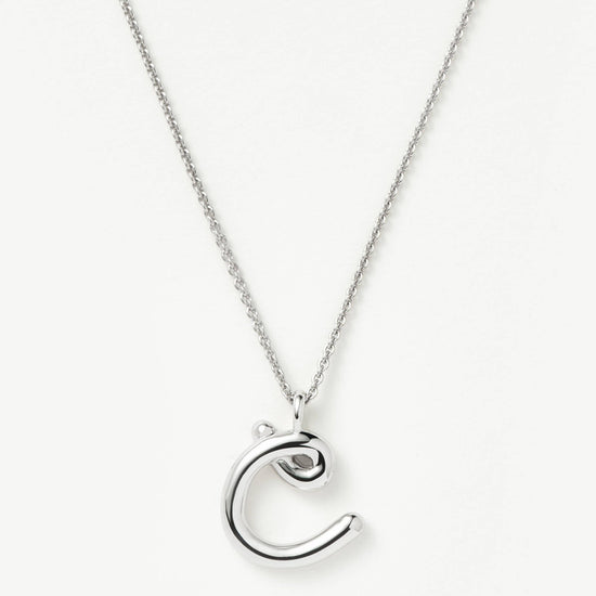 Curly Molten Initial Pendant Necklace - Initial C | Sterling Silver Necklaces Missoma 