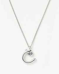 Curly Molten Initial Pendant Necklace - Initial C | Sterling Silver Necklaces Missoma 