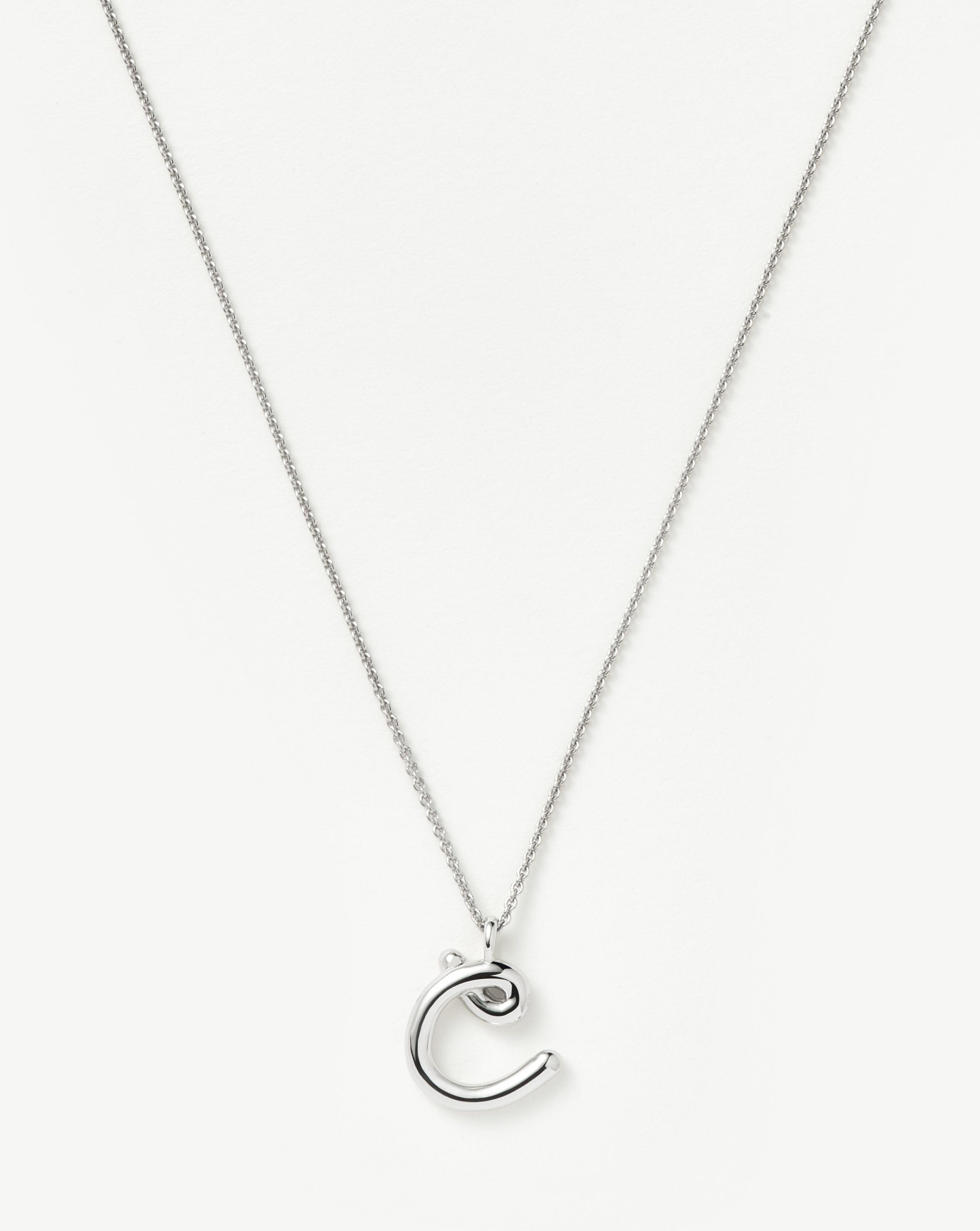 Curly Molten Initial Pendant Necklace - Initial C | Sterling Silver Necklaces Missoma 