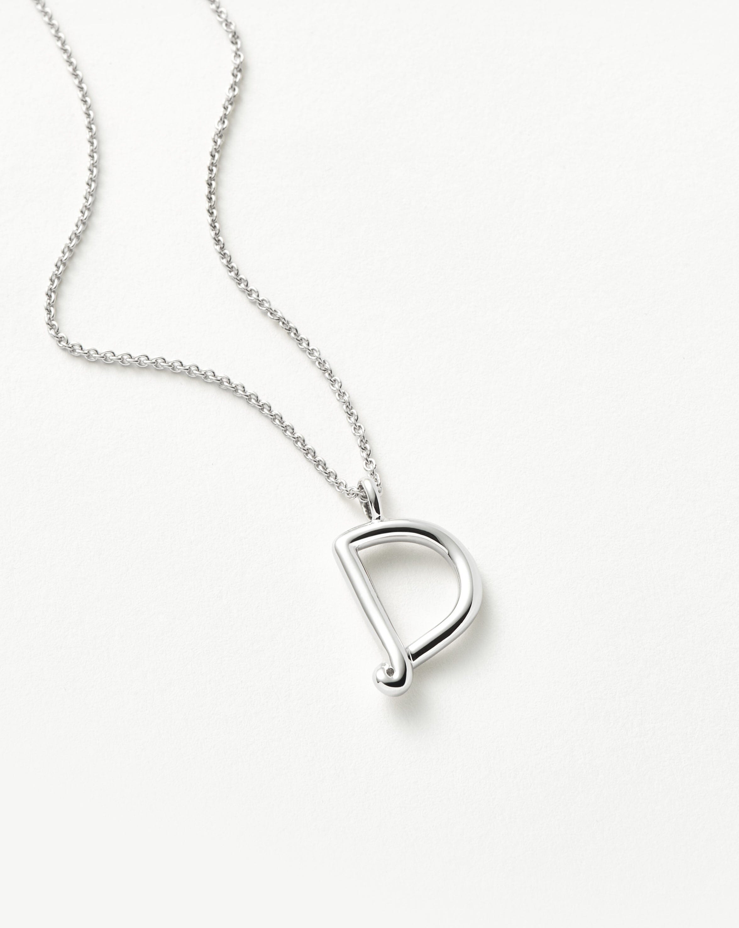 Curly Molten Initial Pendant Necklace - Initial D | Sterling Silver Necklaces Missoma 