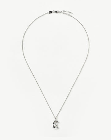Curly Molten Initial Pendant Necklace - Initial E | Sterling Silver Necklaces Missoma 