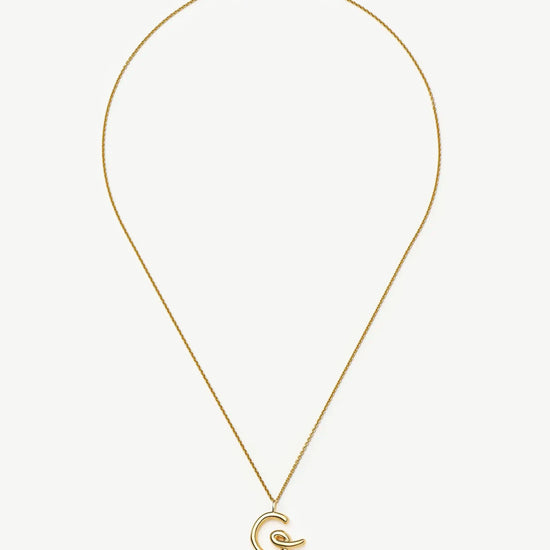 Curly Molten Initial Pendant Necklace - Initial G | 18ct Gold Vermeil Necklaces Missoma 