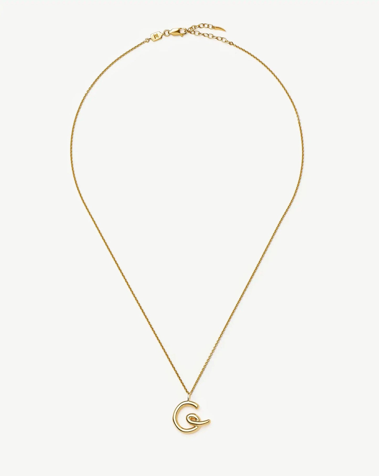 Curly Molten Initial Pendant Necklace - Initial G | 18ct Gold Vermeil Necklaces Missoma 