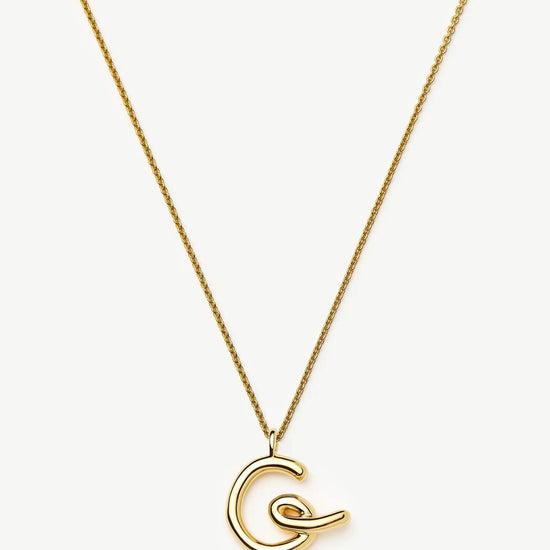 Curly Molten Initial Pendant Necklace - Initial G | 18ct Gold Vermeil Necklaces Missoma 