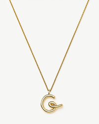 Curly Molten Initial Pendant Necklace - Initial G | 18ct Gold Vermeil Necklaces Missoma 