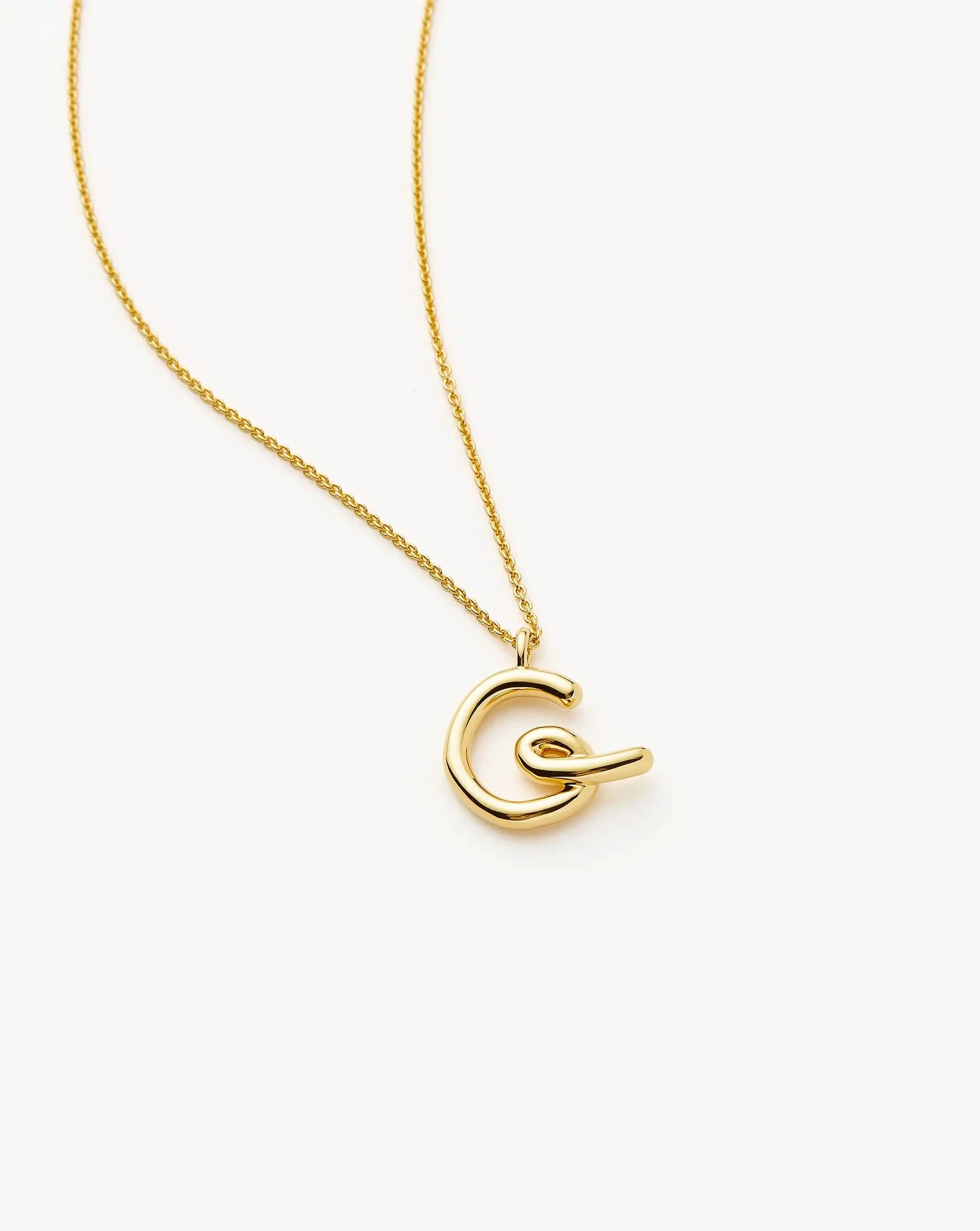 Curly Molten Initial Pendant Necklace - Initial G | 18ct Gold Vermeil Necklaces Missoma 