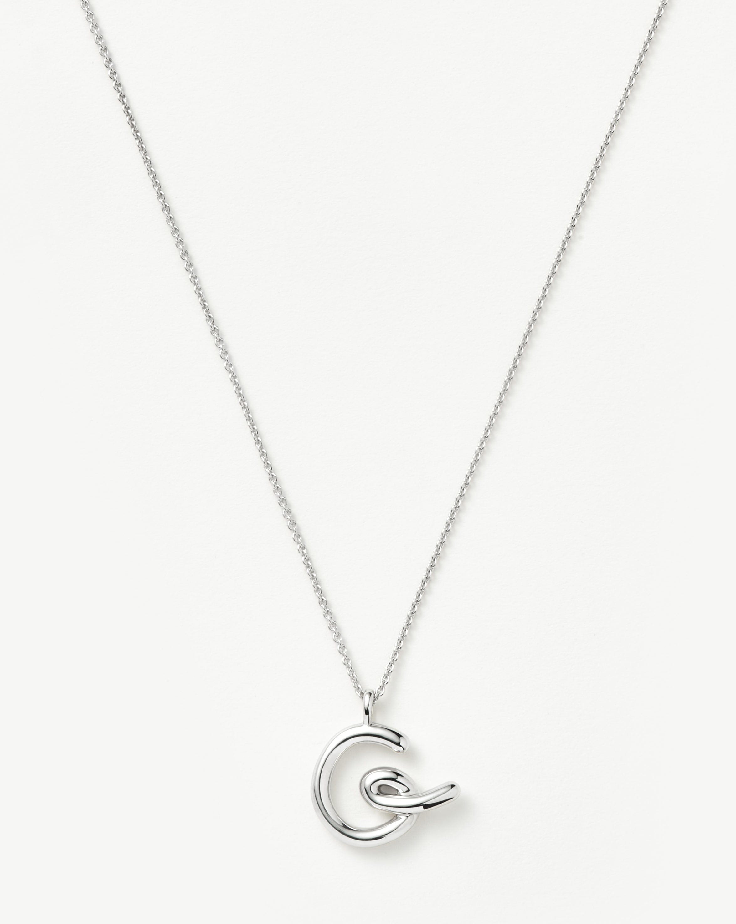 Curly Molten Initial Pendant Necklace - Initial G | Sterling Silver Necklaces Missoma 