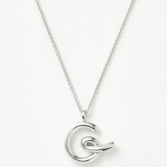 Curly Molten Initial Pendant Necklace - Initial G | Sterling Silver Necklaces Missoma 