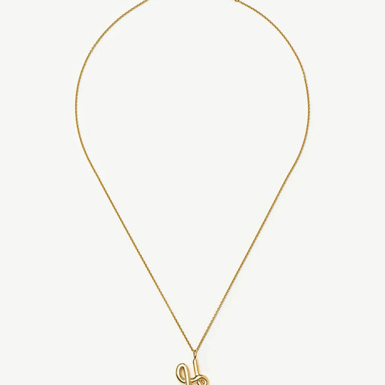 Curly Molten Initial Pendant Necklace - Initial H | 18ct Gold Vermeil Necklaces Missoma 
