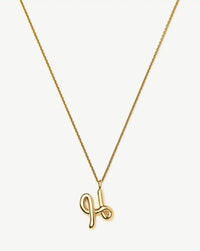 Curly Molten Initial Pendant Necklace - Initial H | 18ct Gold Vermeil Necklaces Missoma 