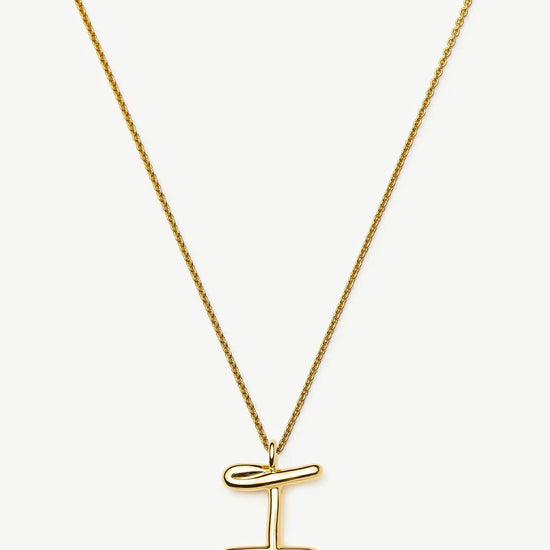 Curly Molten Initial Pendant Necklace - Initial I | 18ct Gold Vermeil Necklaces Missoma 