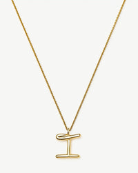 Curly Molten Initial Pendant Necklace - Initial I | 18ct Gold Vermeil Necklaces Missoma 