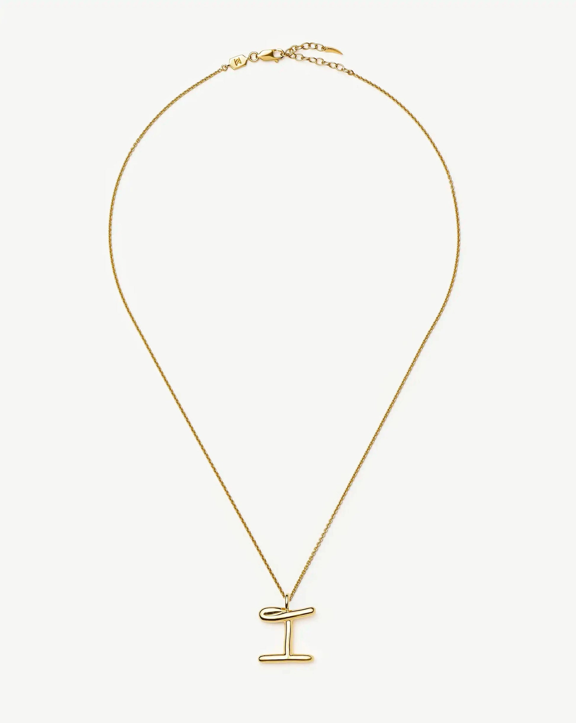 Curly Molten Initial Pendant Necklace - Initial I | 18ct Gold Vermeil Necklaces Missoma 