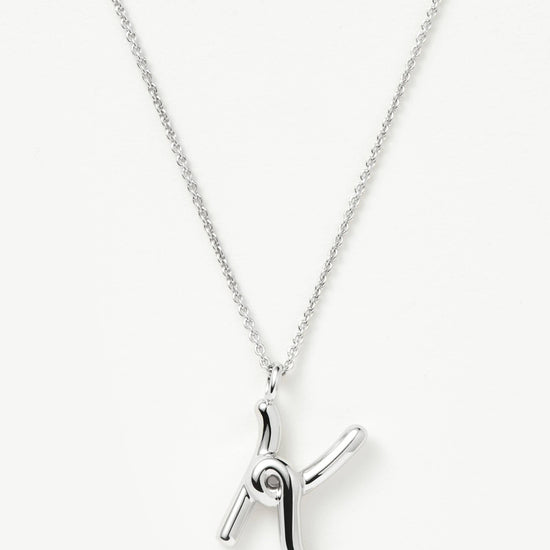 Curly Molten Initial Pendant Necklace - Initial K | Sterling Silver Necklaces Missoma 