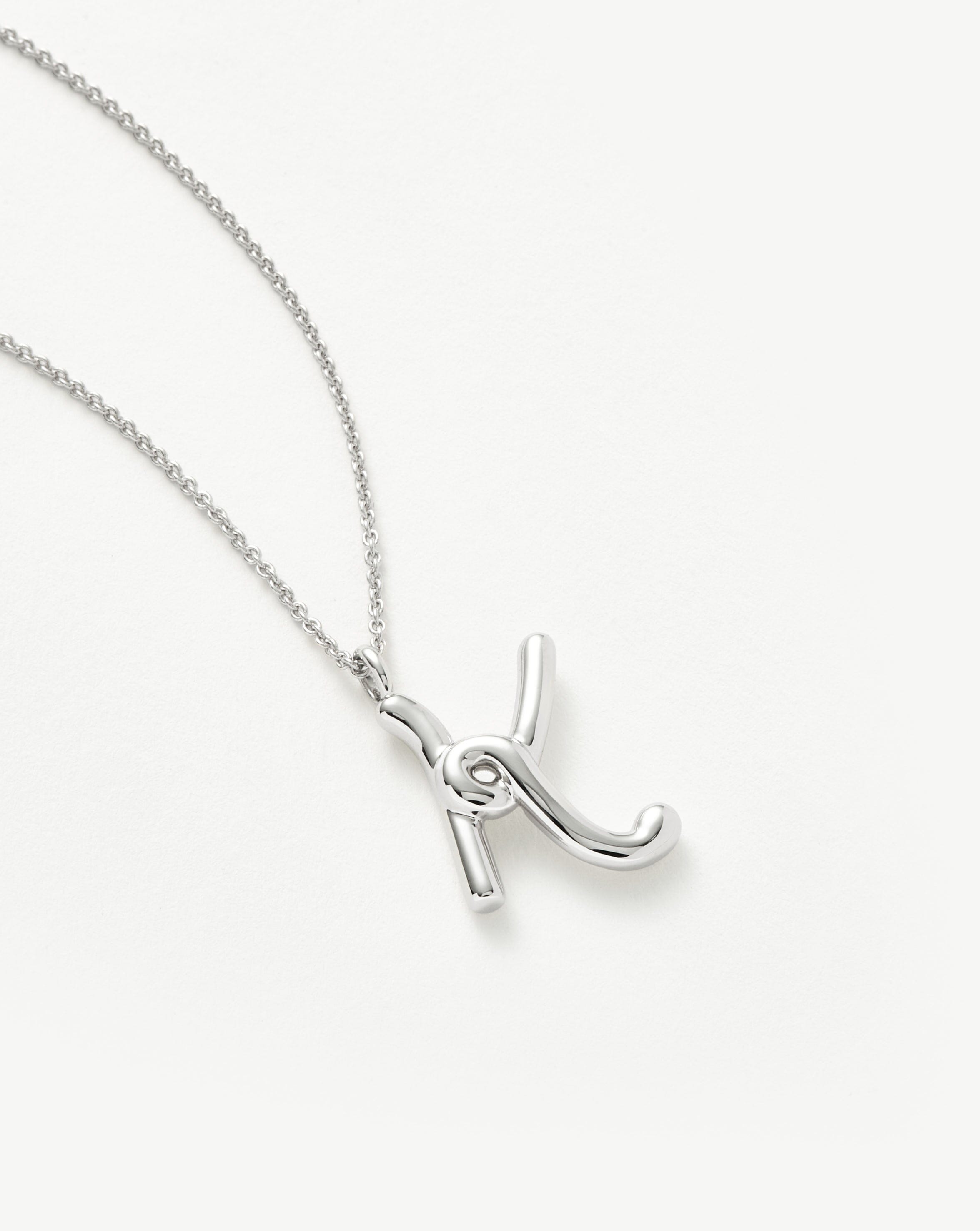 Curly Molten Initial Pendant Necklace - Initial K | Sterling Silver Necklaces Missoma 