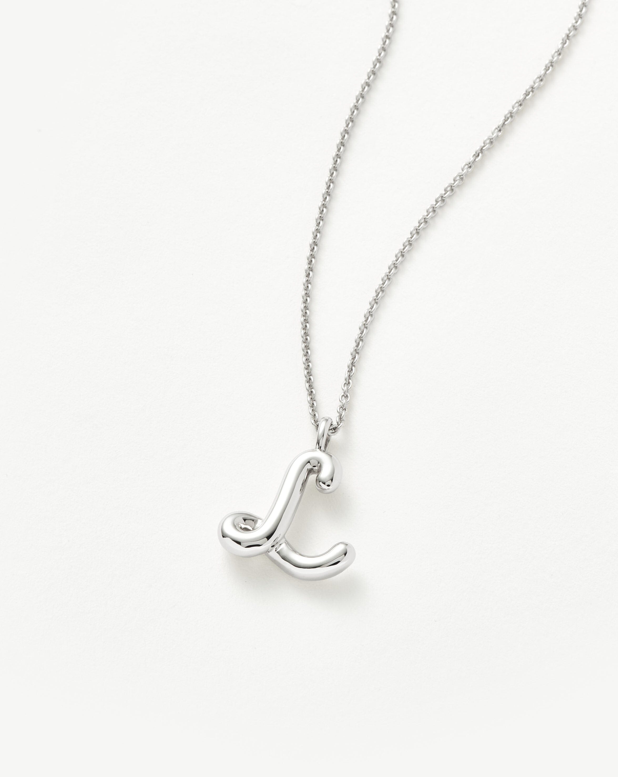 Curly Molten Initial Pendant Necklace - Initial L | Sterling Silver Necklaces Missoma 