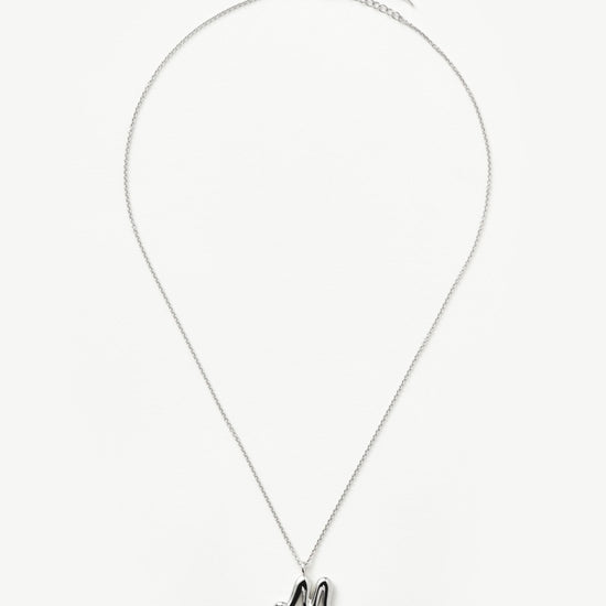Curly Molten Initial Pendant Necklace - Initial M | Sterling Silver Necklaces Missoma 