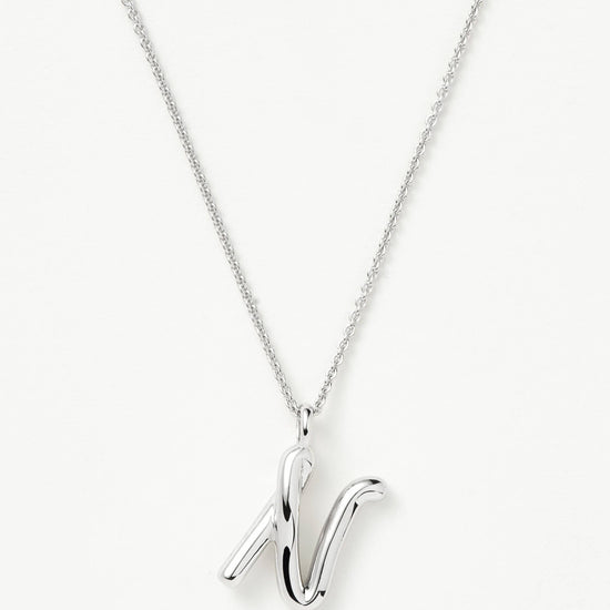 Curly Molten Initial Pendant Necklace - Initial N | Sterling Silver Necklaces Missoma 