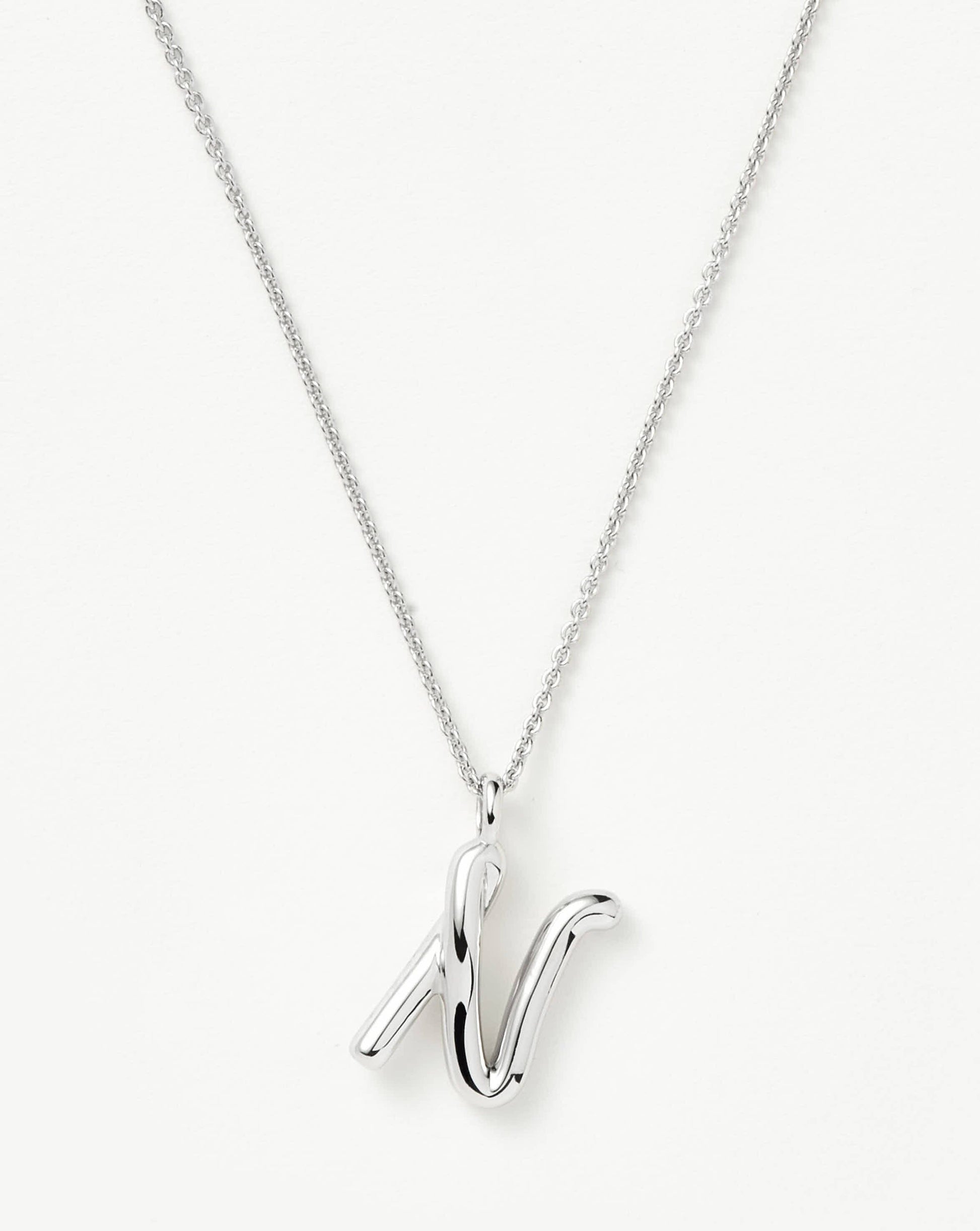 Curly Molten Initial Pendant Necklace - Initial N | Sterling Silver Necklaces Missoma 