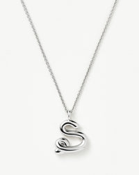 Curly Molten Initial Pendant Necklace - Initial S | Sterling Silver Necklaces Missoma 