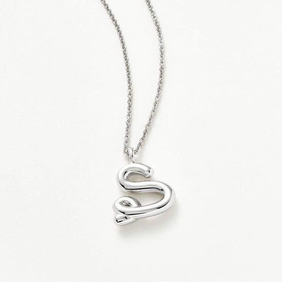 Curly Molten Initial Pendant Necklace - Initial S | Sterling Silver Necklaces Missoma 