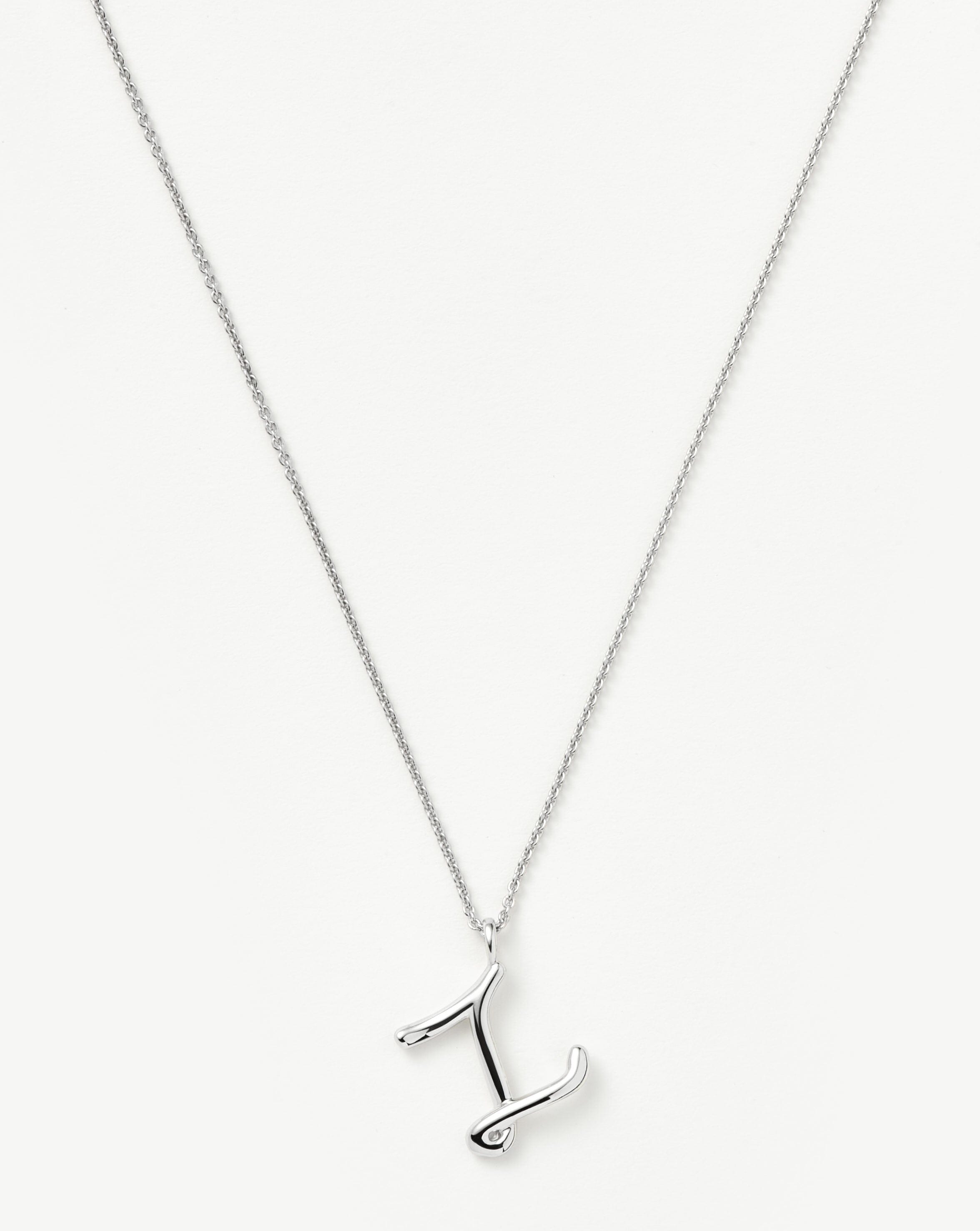Curly Molten Initial Pendant Necklace - Initial Z | Sterling Silver Necklaces Missoma 