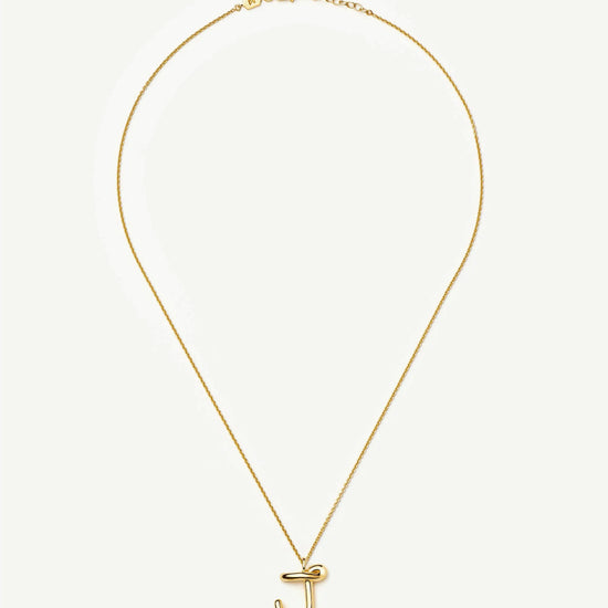 Curly Molten Initial Pendant Necklace - J | 18ct Gold Vermeil Necklaces Missoma 