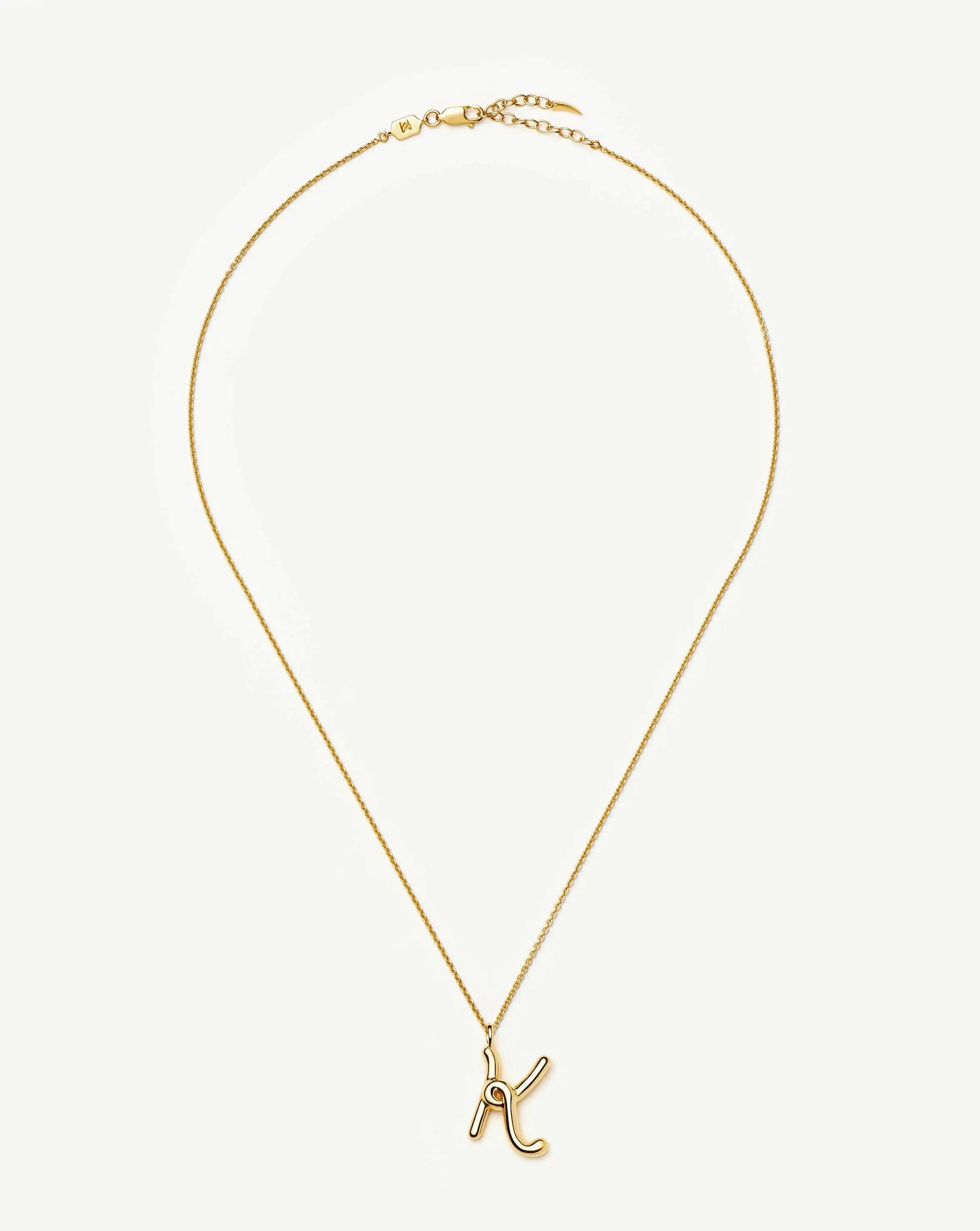 Curly Molten Initial Pendant Necklace - K | 18ct Gold Vermeil Necklaces Missoma 