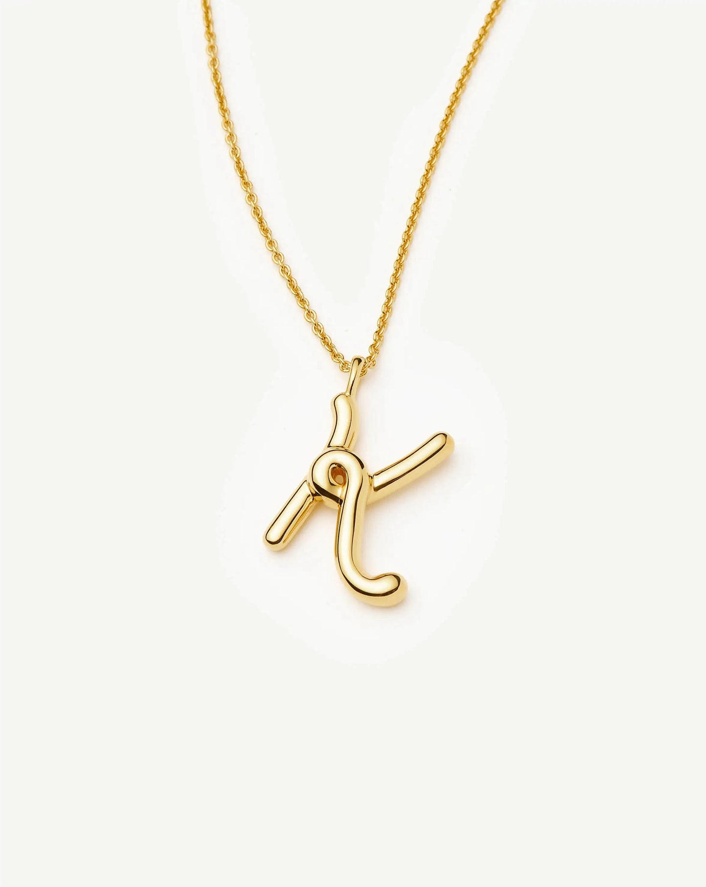 Curly Molten Initial Pendant Necklace - K | 18ct Gold Vermeil Necklaces Missoma 