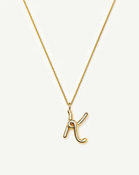 Curly Molten Initial Pendant Necklace - K | 18ct Gold Vermeil Necklaces Missoma 
